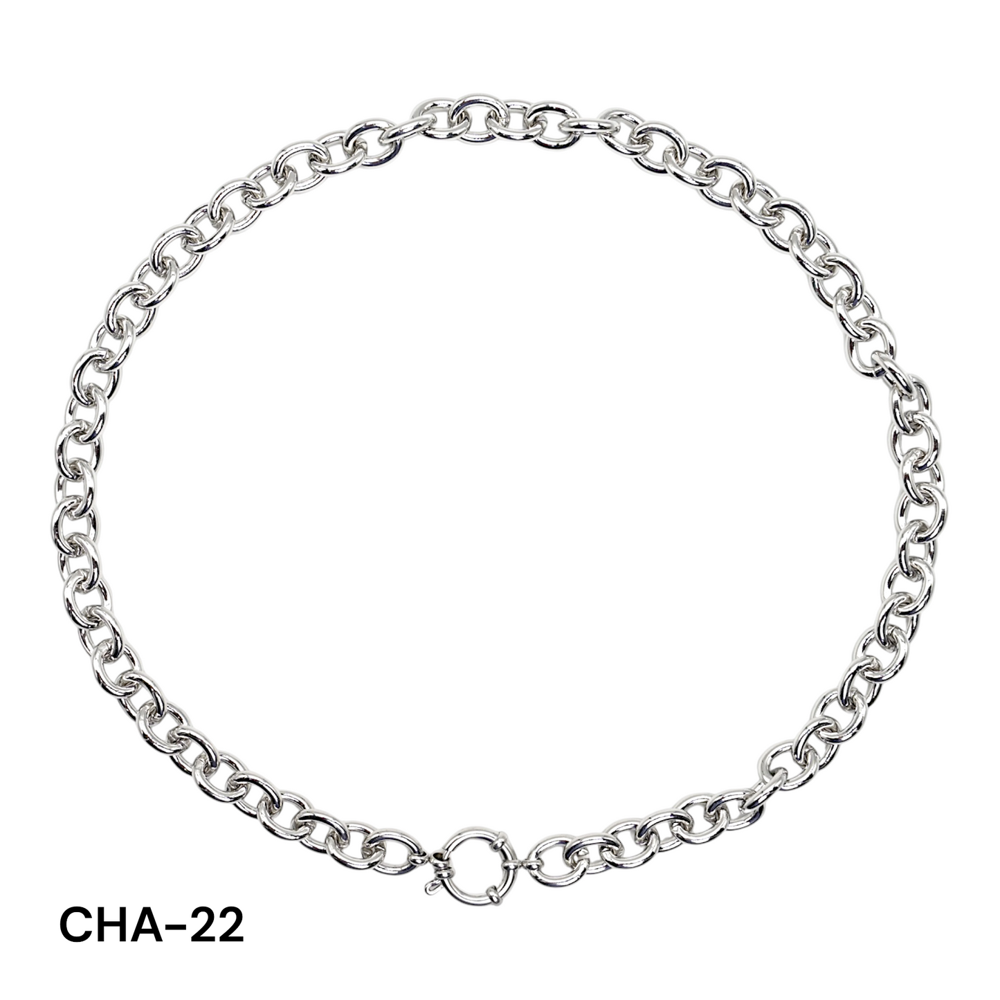 Chaîne de collier fermoir boué en acier inoxydable argenté référence CHA (5 modèles disponible) (Pendentif non inclus)