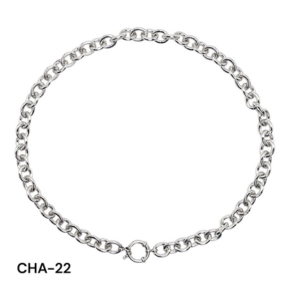 Chaîne de collier fermoir boué en acier inoxydable argenté référence CHA (5 modèles disponible) (Pendentif non inclus)
