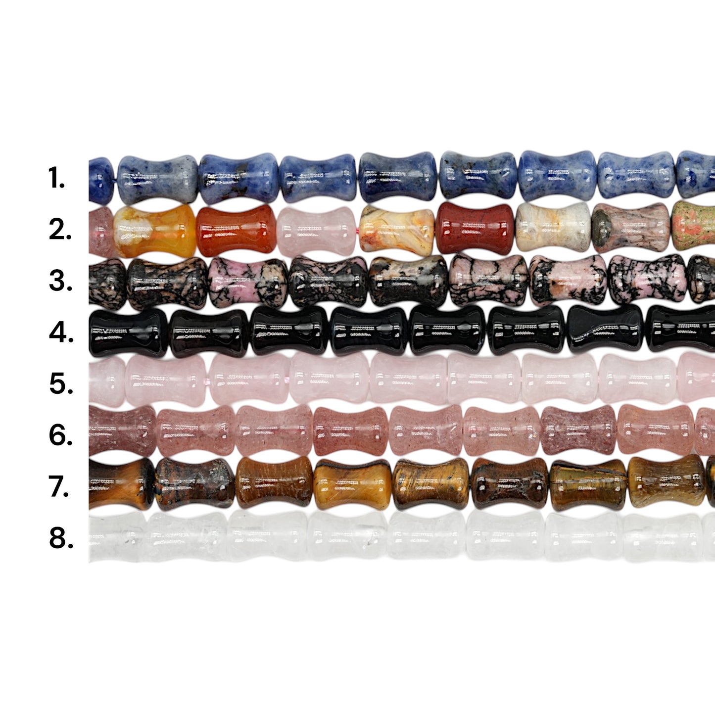 Fil de perle forme Sablier 8x12 mm référence (8 pierres disponible)