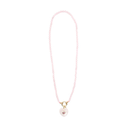 Collier/Pendentif coeur avec Zircon couleur aléatoire (5 pierres disponible)