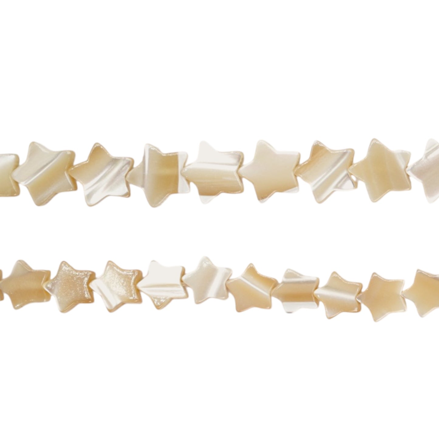 Fil de perles étoile en nacre dorée