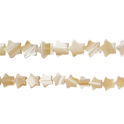 Fil de perles étoile en nacre dorée