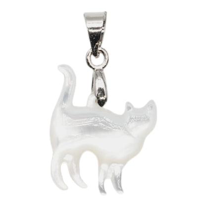 Pendentif chat en nacre 1x2 cm