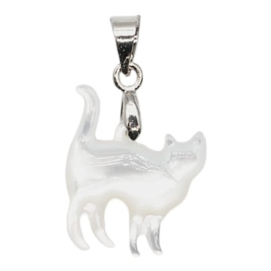 Pendentif chat en nacre 1x2 cm