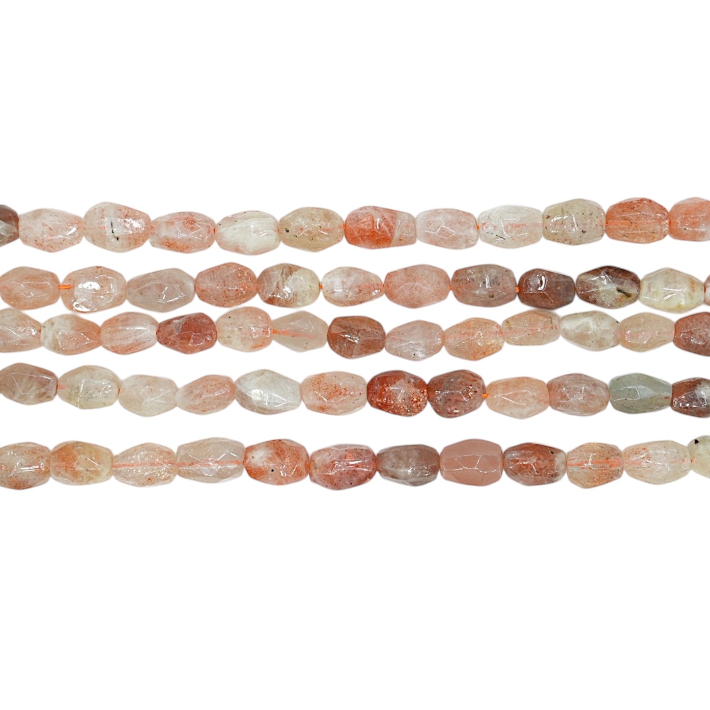 Fil de perle 10x12 mm en pierre de soleil