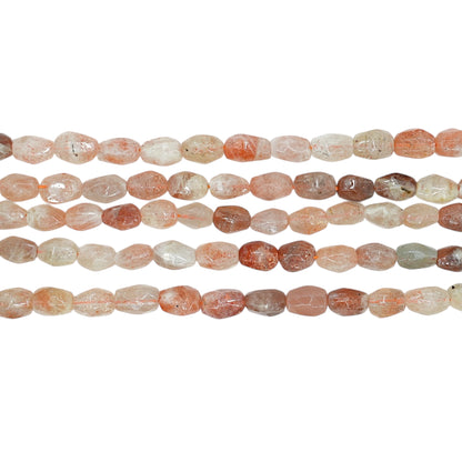 Fil de perle 10x12 mm en pierre de soleil