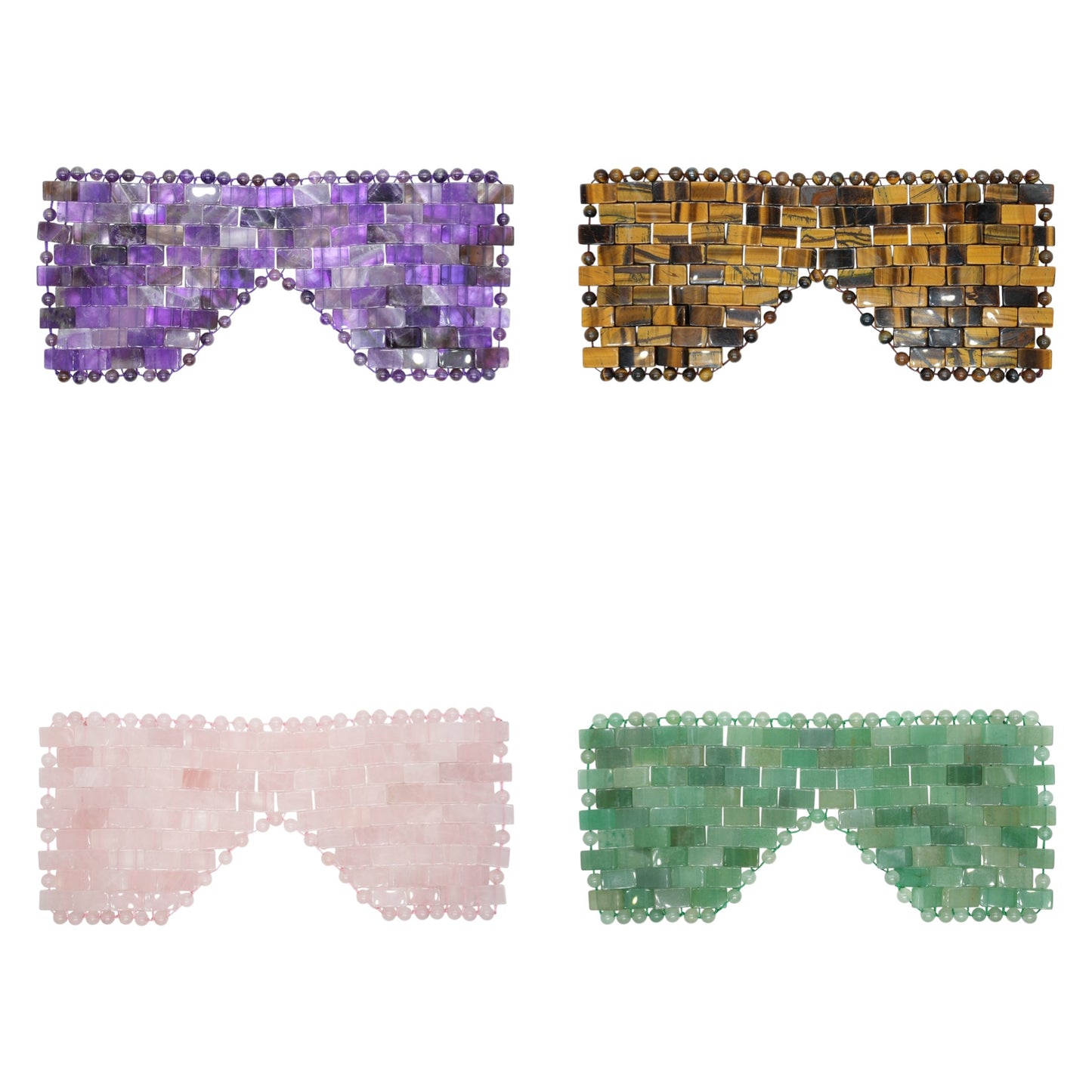 Masque yeux avec pierre naturelle (5 pierre disponible) (Boîte incluse) 21x9 cm