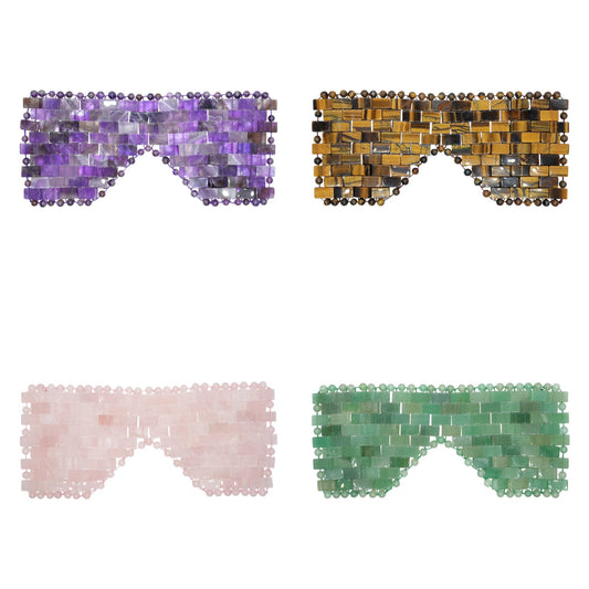 Masque yeux avec pierre naturelle (5 pierre disponible) (Boîte incluse) 21x9 cm