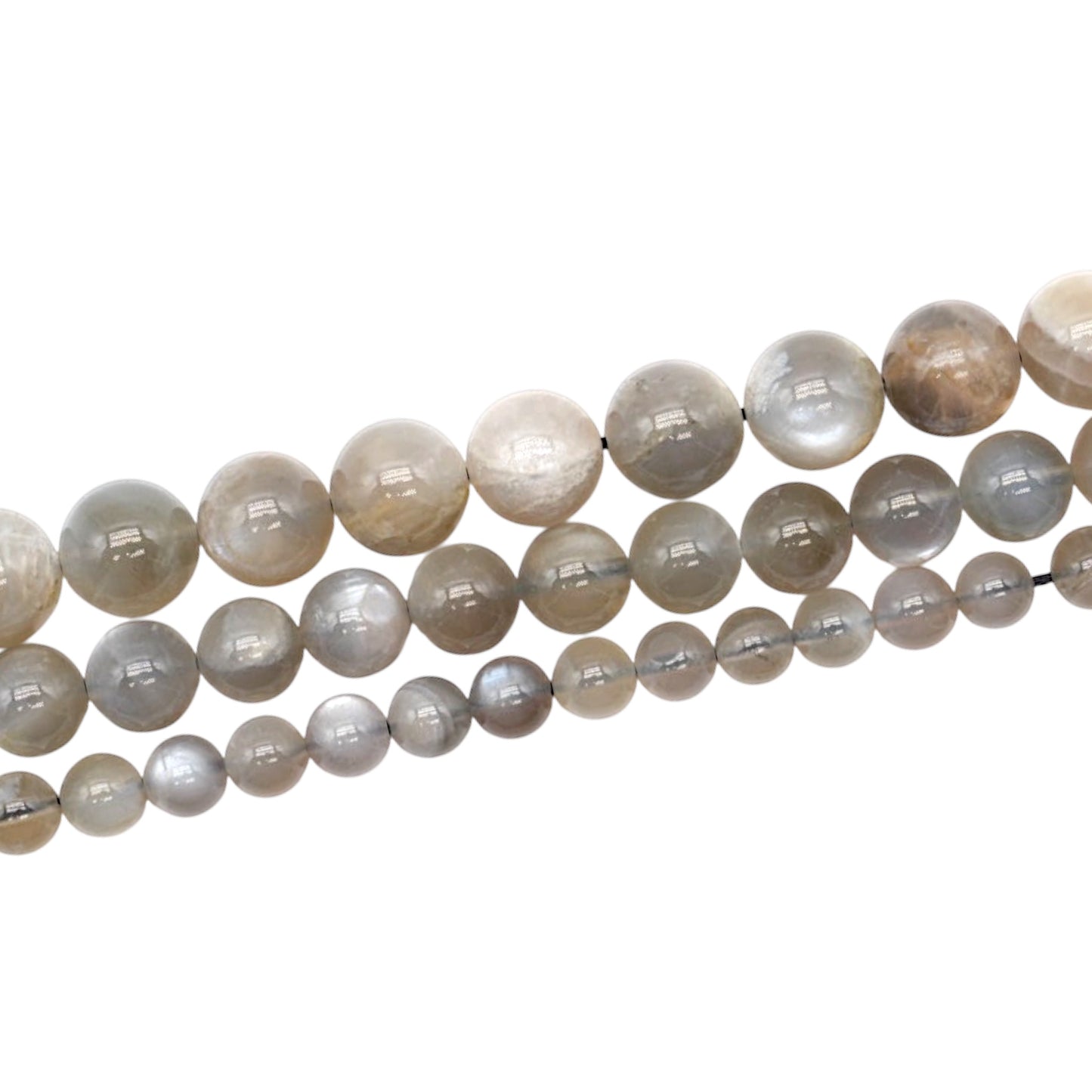 Fil de perle Pierre de lune grise AA