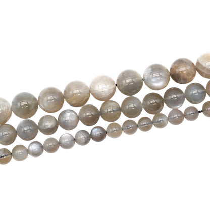Fil de perle Pierre de lune grise AA