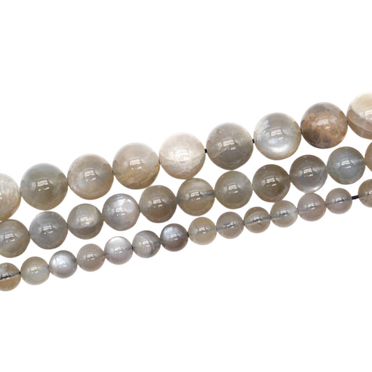 Fil de perle Pierre de lune grise AA