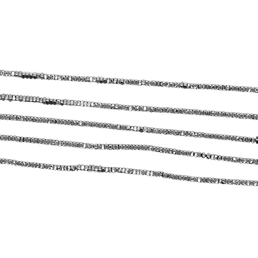 Fil de perle Hématite electroplaquée argenté 2mm HEA-234