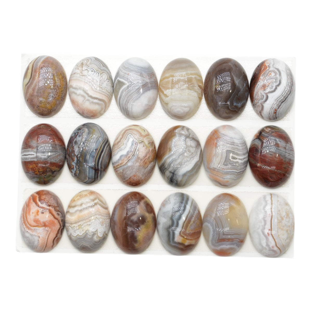 Lot de 24 pendentif Cabochon Ovale Agate Crazy 18x25