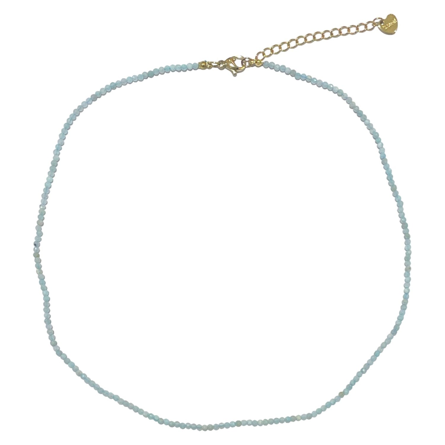 Collier aigue-marine 2-3mm acier inoxydable doré/argenté (référence 4) - Foliesbijoux