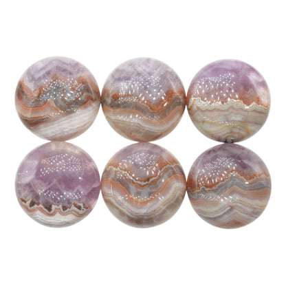 Lot de 6 pendentif Cabochon rond Agate améthyste AAA 40 mm
