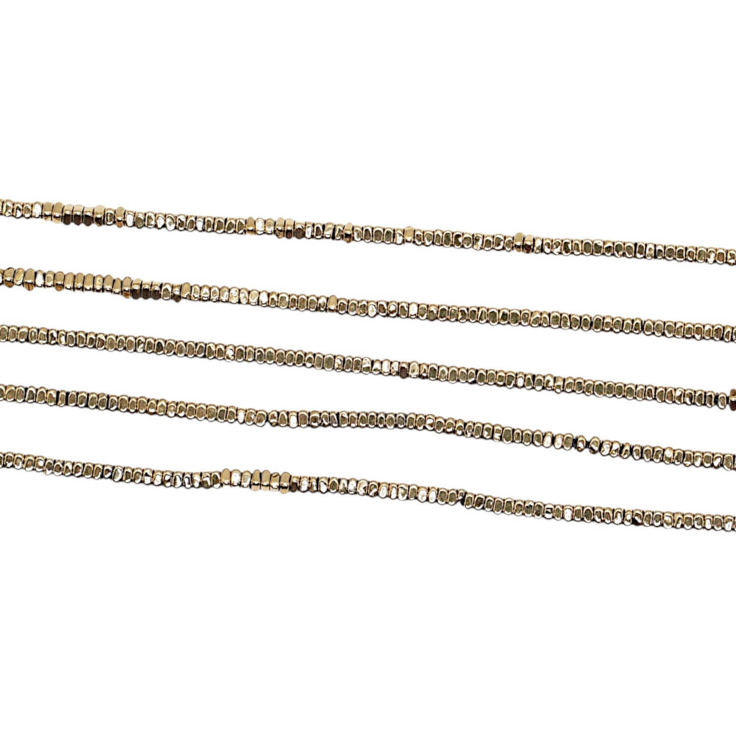 Fil de perle Hématite electroplaquée doré 2mm HED-234