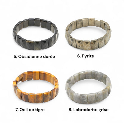 Bracelet facetté AA+ 11x15 mm rectangulaire (17 pierres disponibles) #6