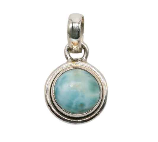 Pendentif Argent 925 & Larimar de République dominicaine