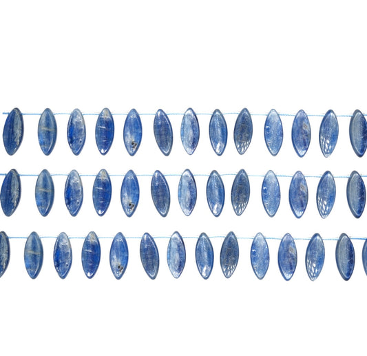 Fil de perle forme de goutte Cyanite bleue 10x23 mm