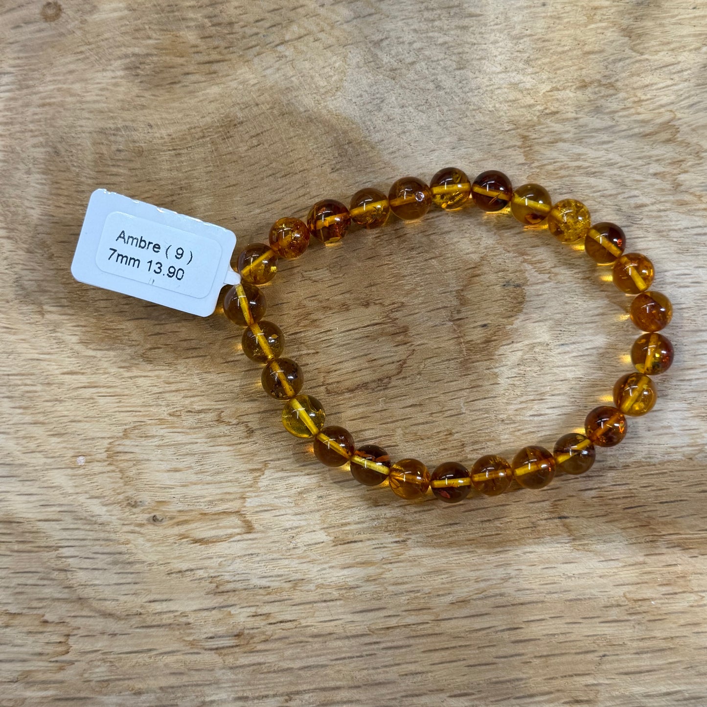 Bracelet ambre adulte 7 mm (référence 9)