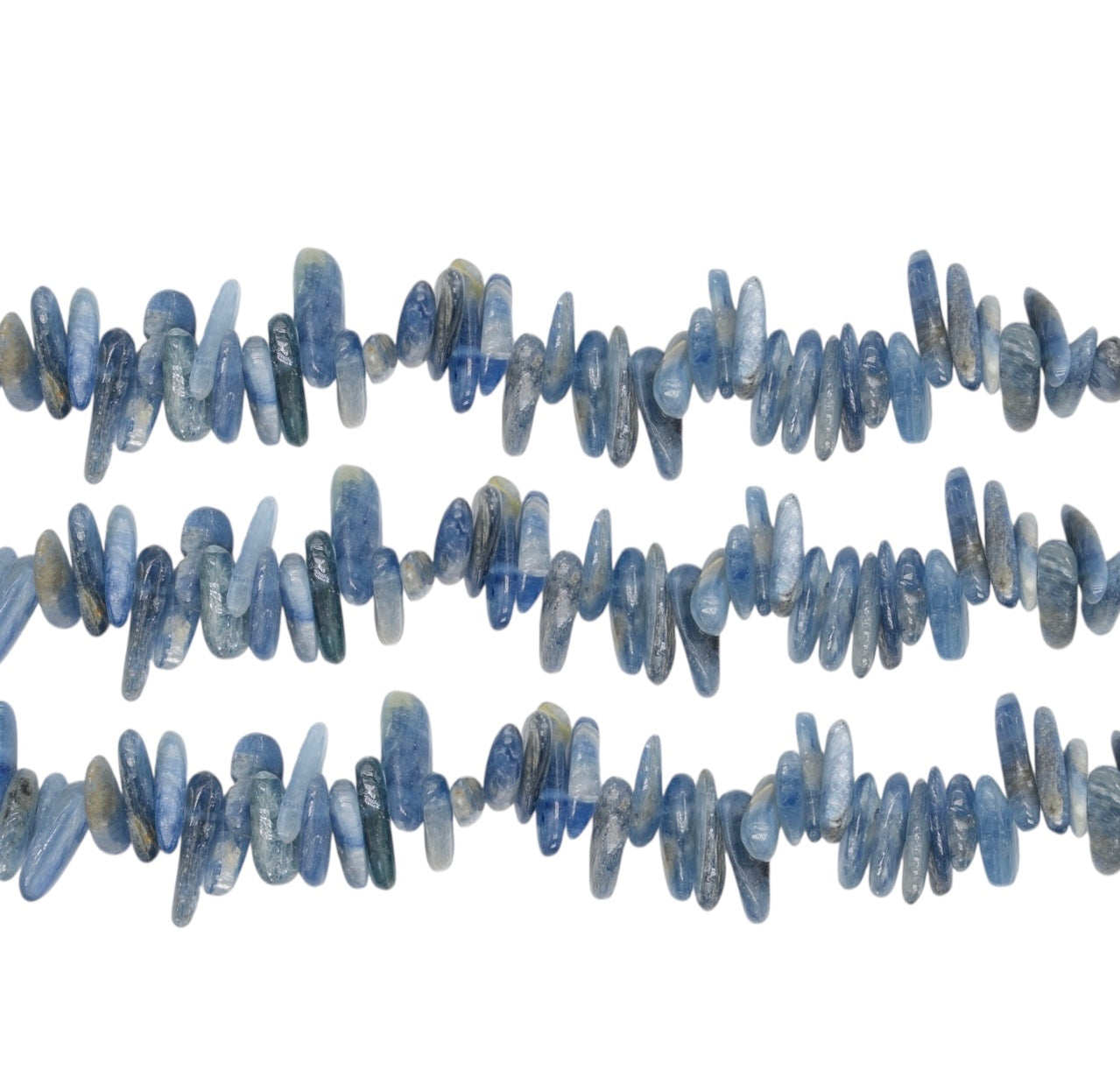 Fil de perle baroque Cyanite bleue 12x4 mm