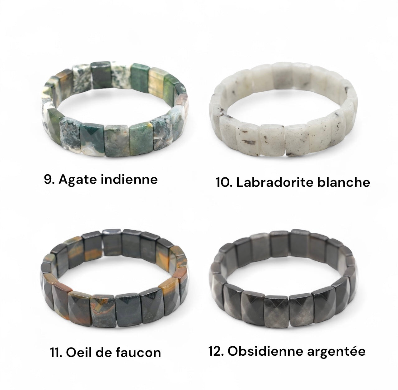 Bracelet facetté AA+ 11x15 mm rectangulaire (17 pierres disponibles) #6