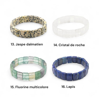 Bracelet facetté AA+ 11x15 mm rectangulaire (17 pierres disponibles) #6