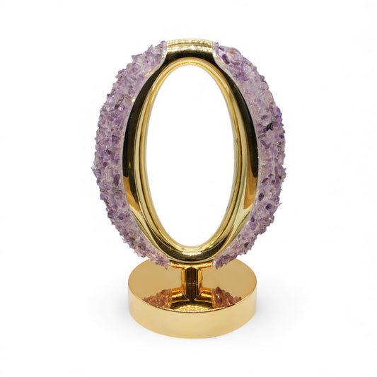 Lampe Ovale en Améthyste 21x14 cm – Rechargeable & Tactile