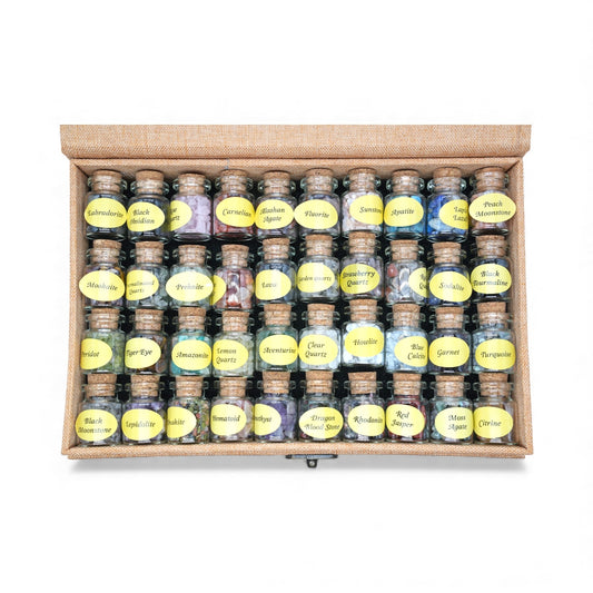 Boîte “Mystic Crystal Vials” – Coffret de 40 Fioles de mini pierre Nnturelles