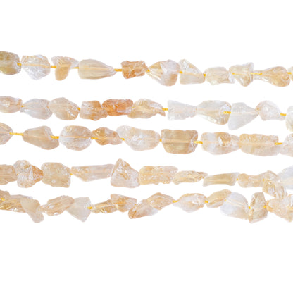 Fil de perle forme libre Citrine brute chauffé 9-18 mm (référence 39)
