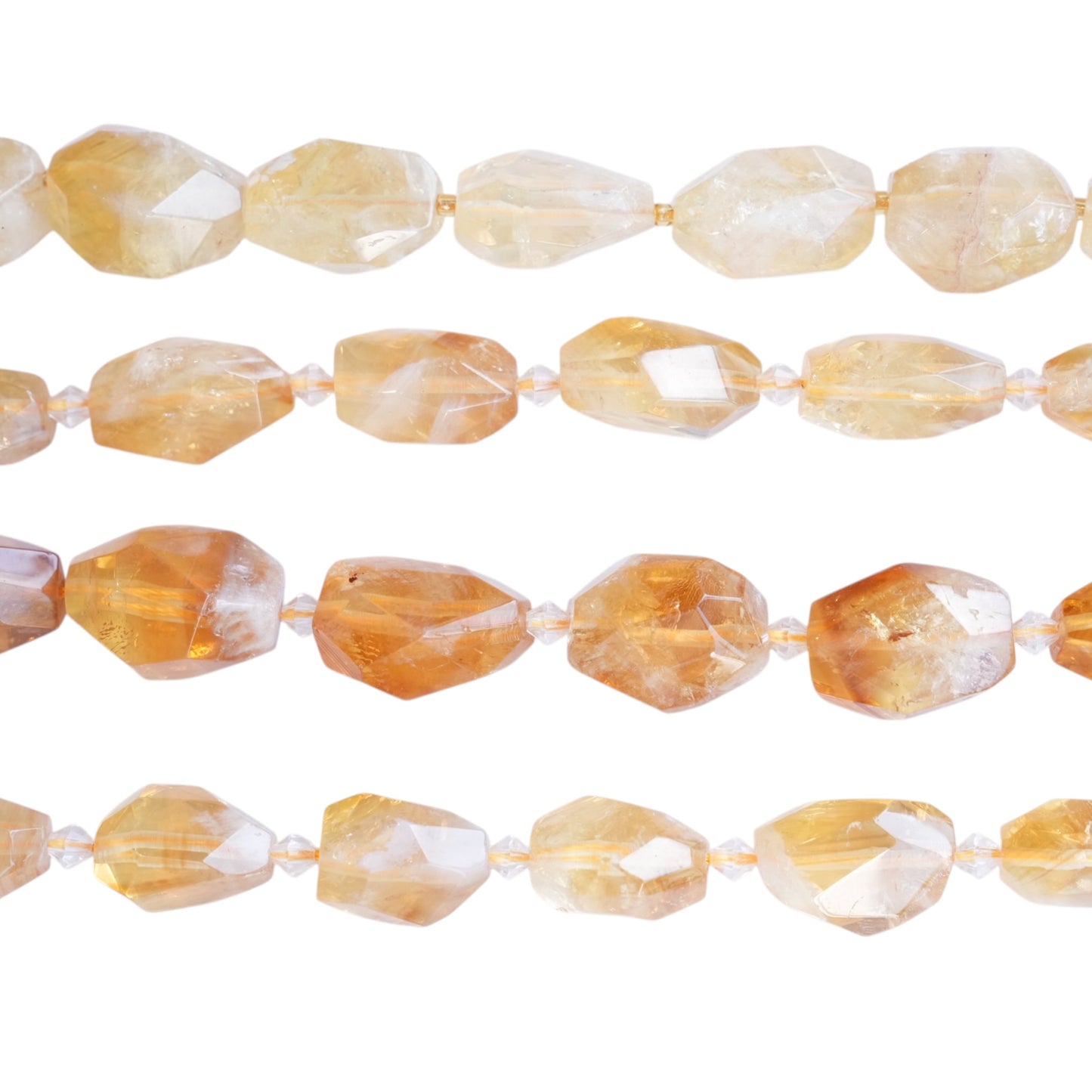 Fil de perle forme libre Citrine brute chauffé 18x25 mm (référence 41)
