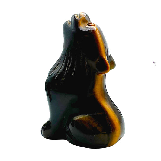 Figurine Loup en Oeil de tigre