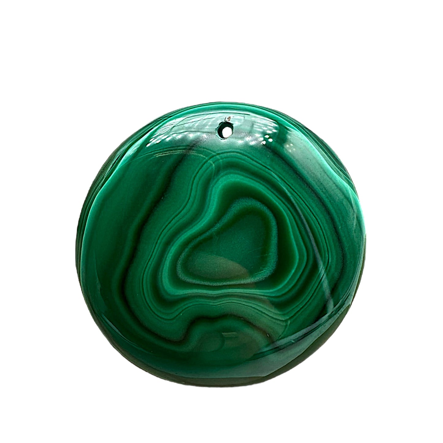 Pendentif rond plat en Malachite