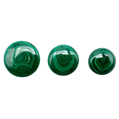 Pendentif rond plat en Malachite