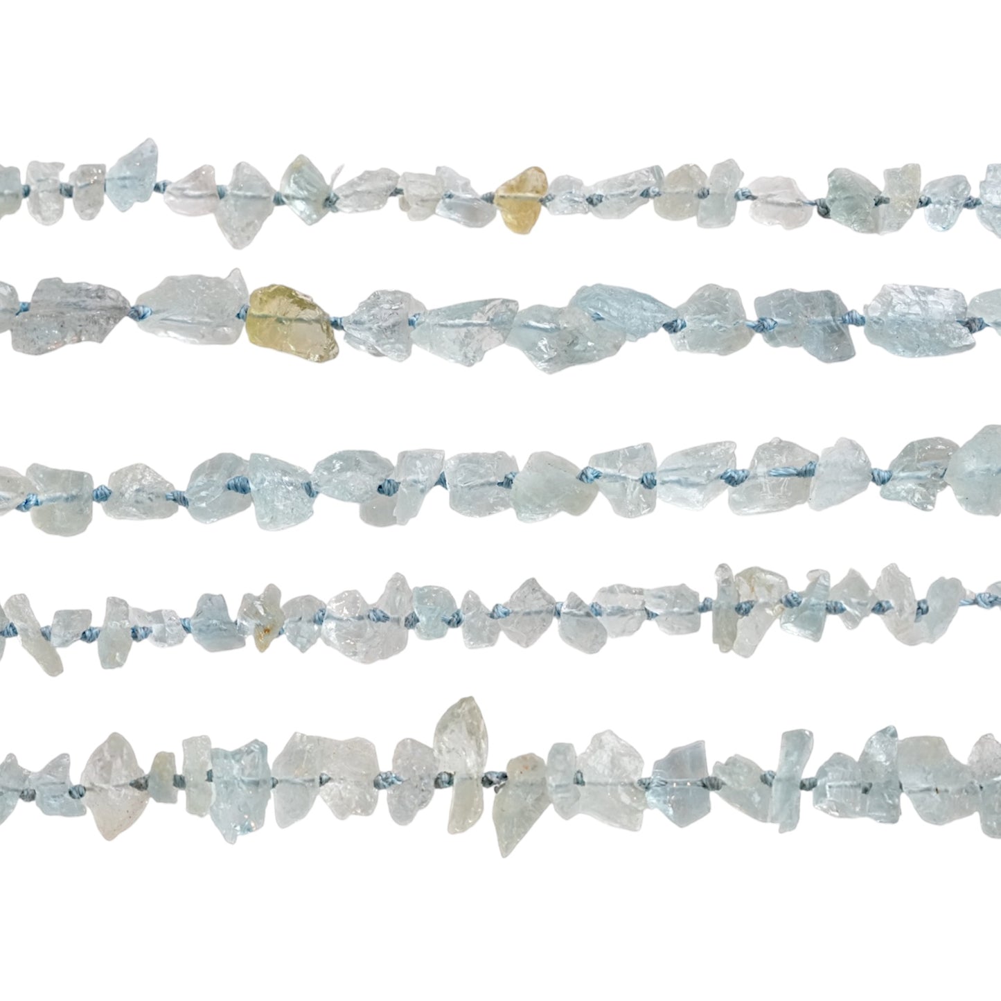 Fil de perle forme libre Aigue marine 9x4 mm (référence 85)