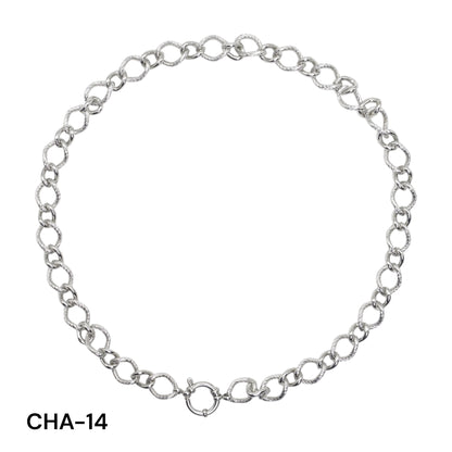 Chaîne de collier fermoir boué en acier inoxydable argenté référence CHA (5 modèles disponible) (Pendentif non inclus)