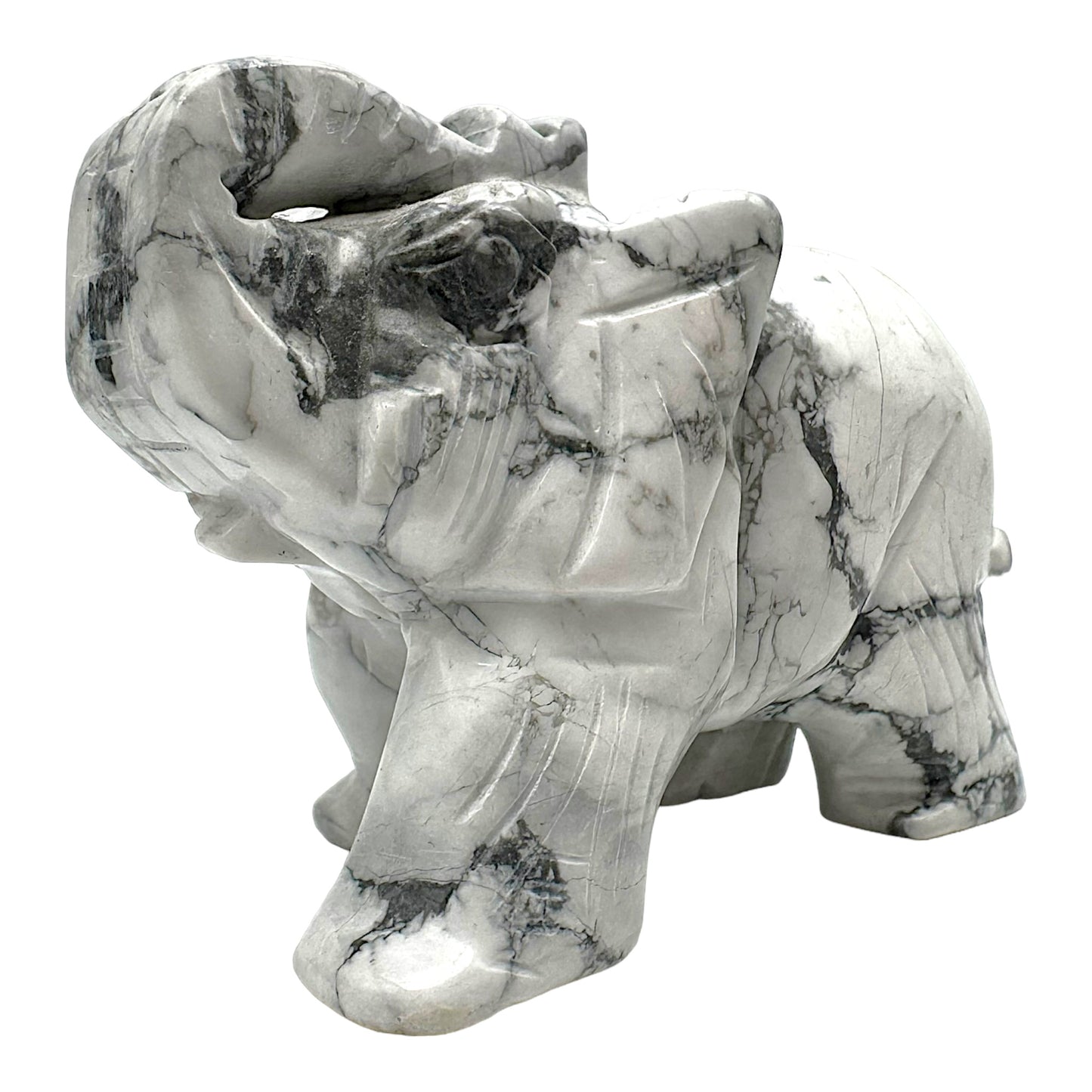 Elephant en Howlite blanche