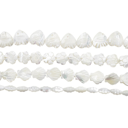 Fil de perle nacre blanche (4 formes disponibles)