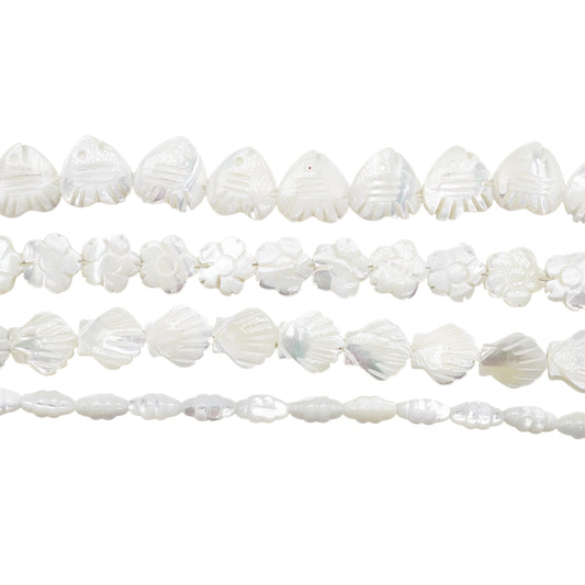 Fil de perle nacre blanche (4 formes disponibles)