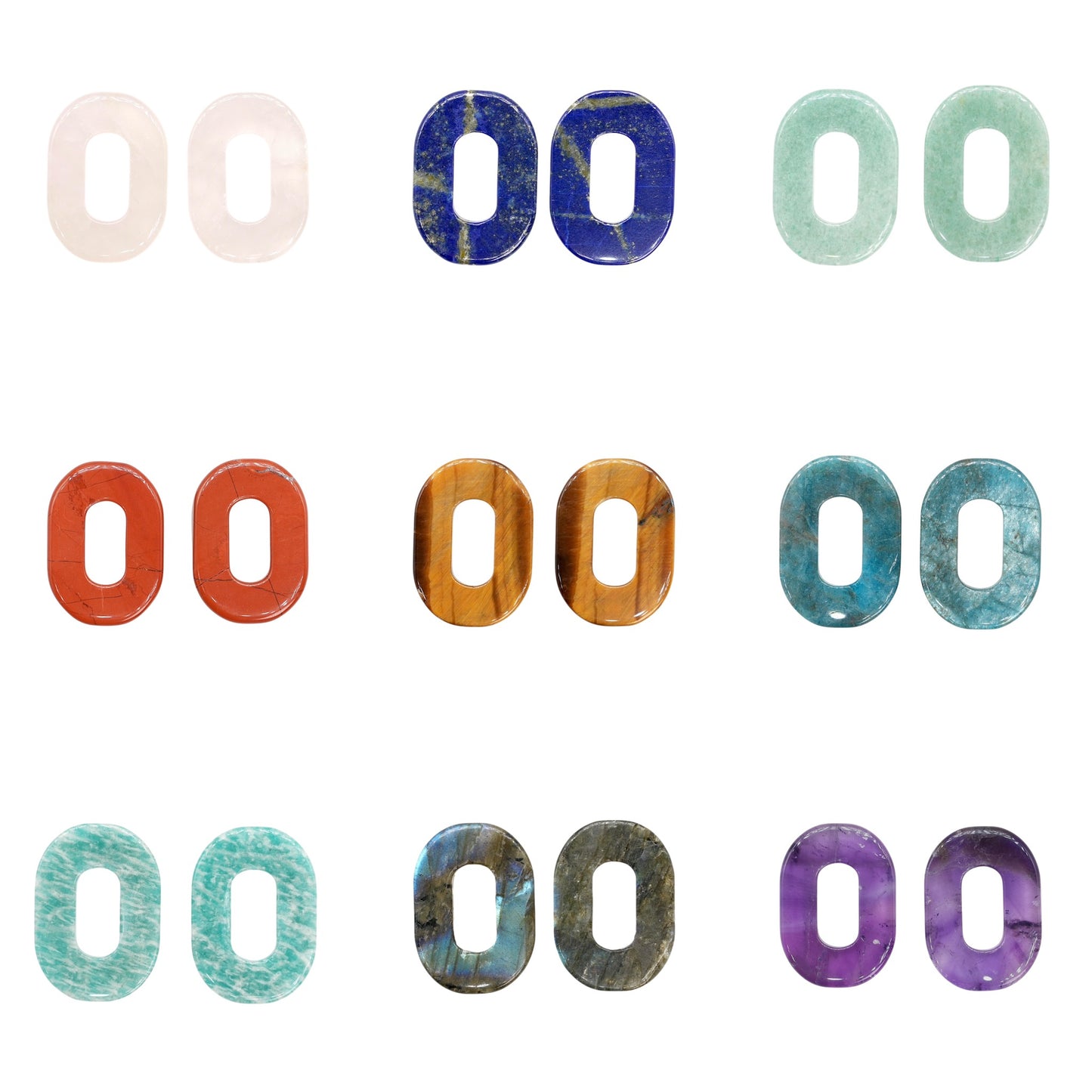 Lot de 2 charm’s forme ovale pour boucle d’oreille (Créole non comprise) (2 tailles disponible)