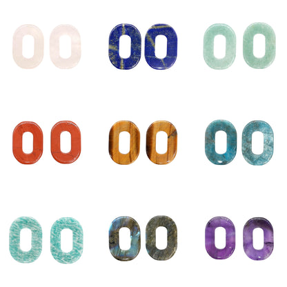 Lot de 2 charm’s forme ovale pour boucle d’oreille (Créole non comprise) (2 tailles disponible)