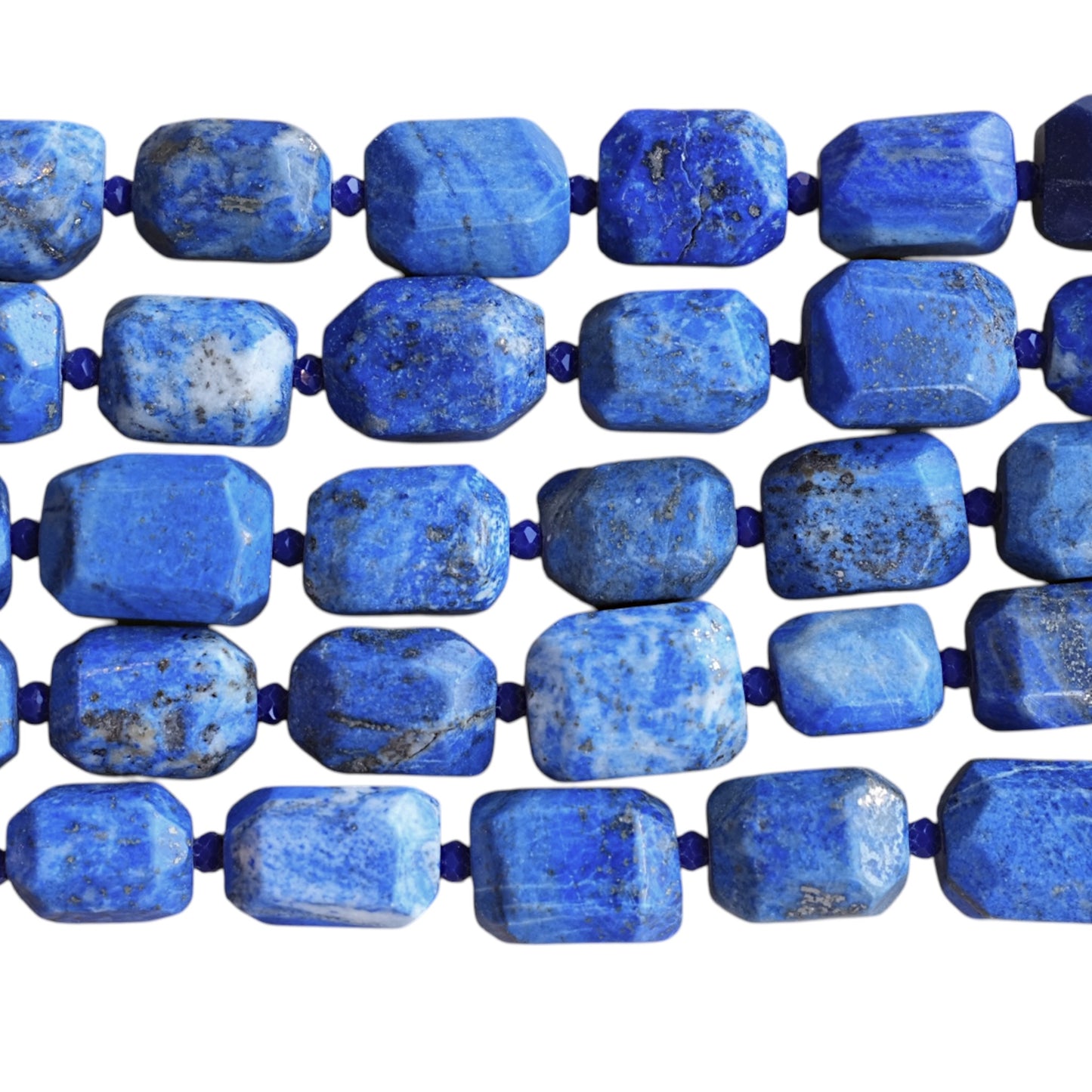 Fil de perle forme libre Lapis rectangle cube facetté 15x20 mm (référence 121)