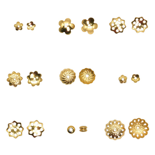 Lot de 20 breloques intercalaire en acier doré (9 modèles disponible)