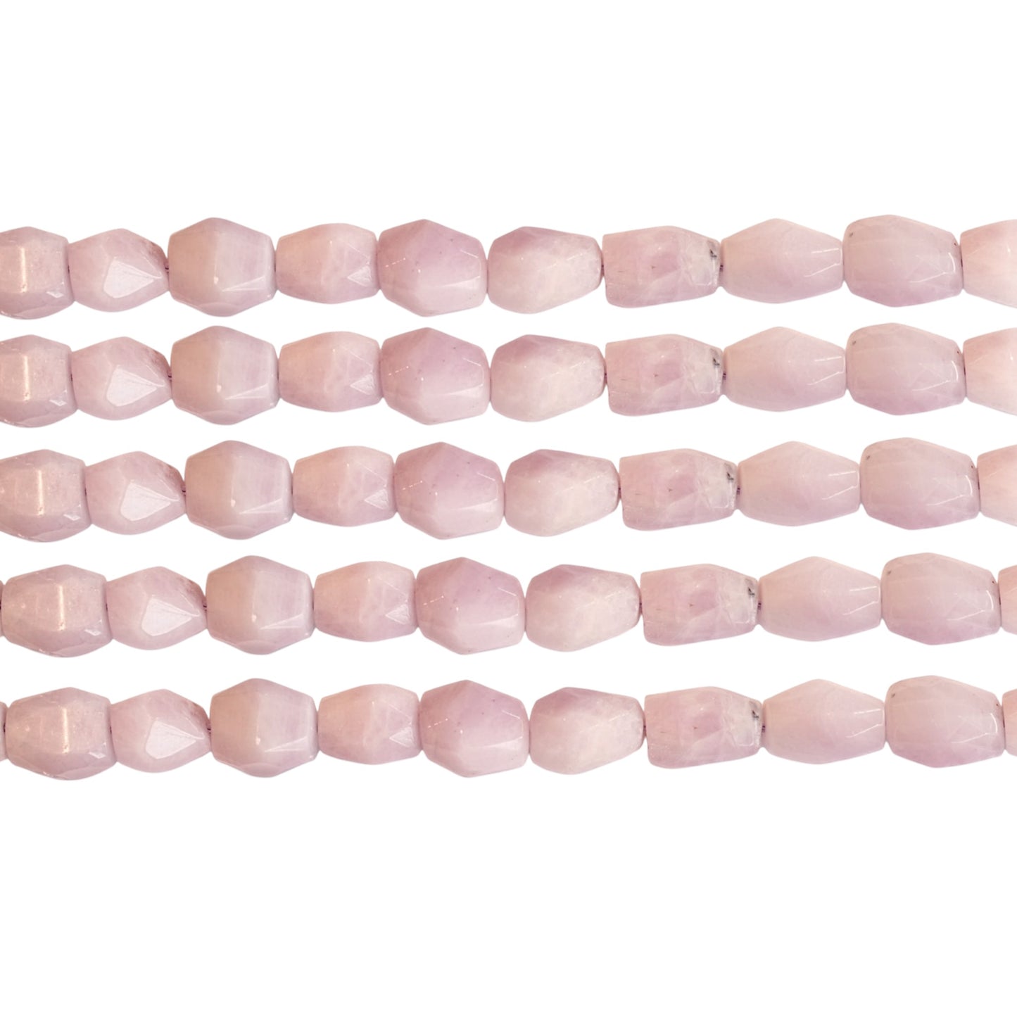 Fil de perle forme libre Kunzite forme ovale facettée 10x16mm (référence 130)