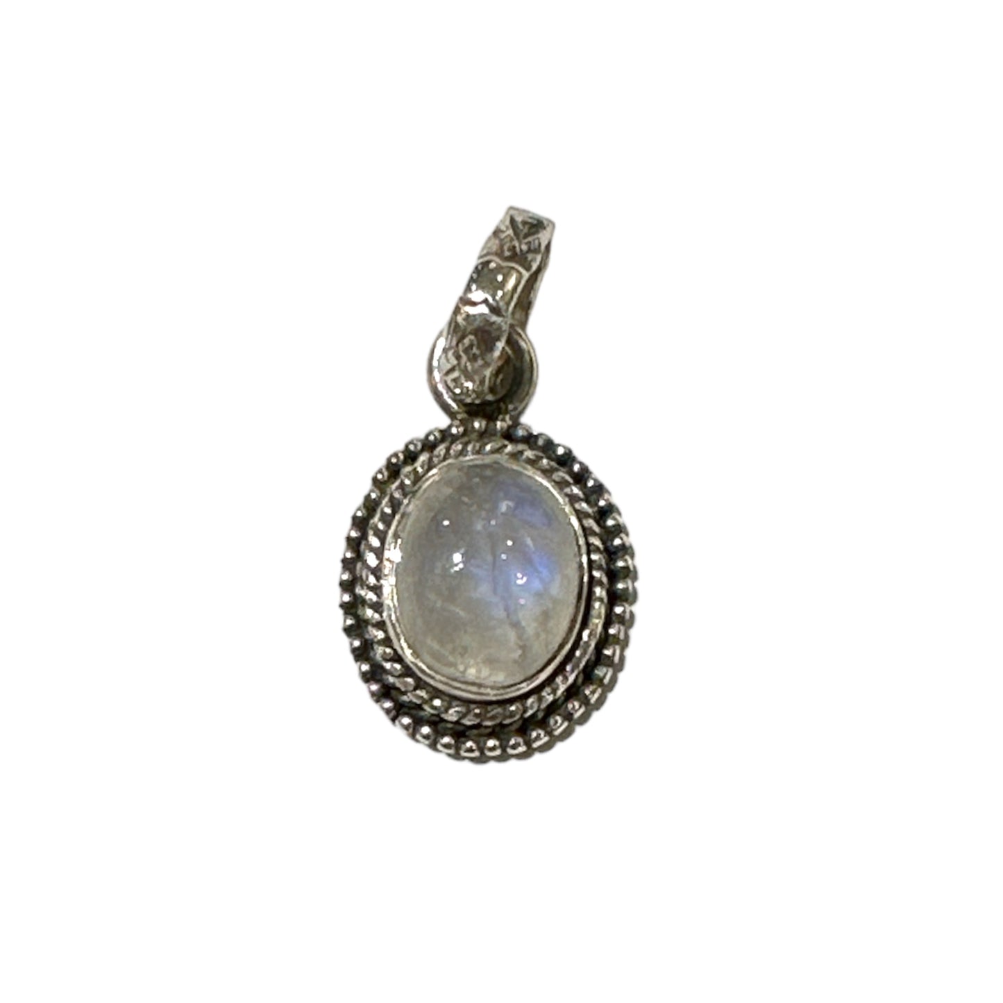 Pendentif argent & Pierre de lune bleutée