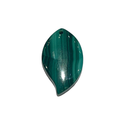 Pendentif plat en Malachite percé devant