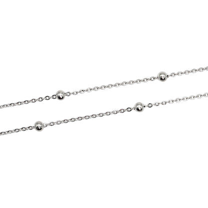 Lot de 10 chaînes en acier inoxydable argenté 45 cm modèle 25