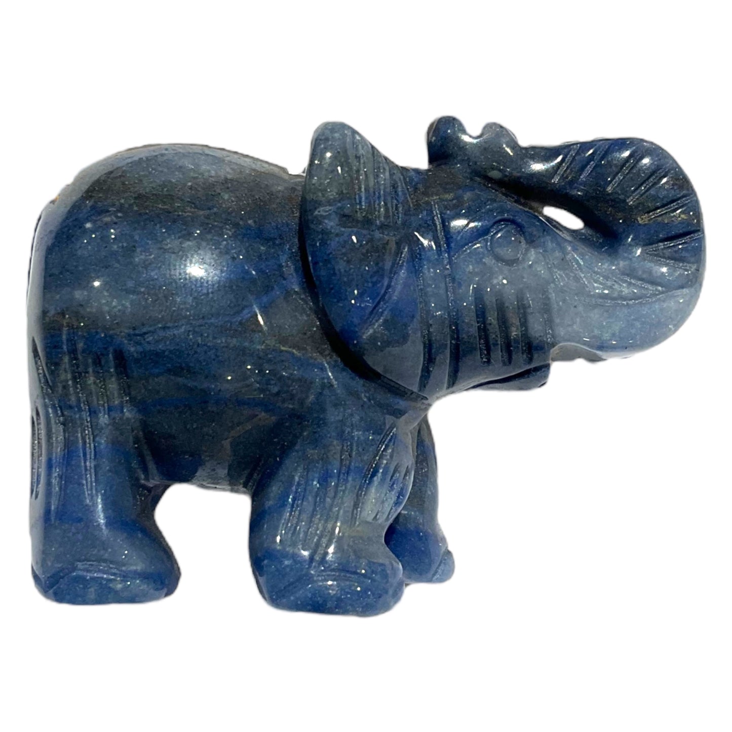 Statue Eléphant en Aventurine bleue