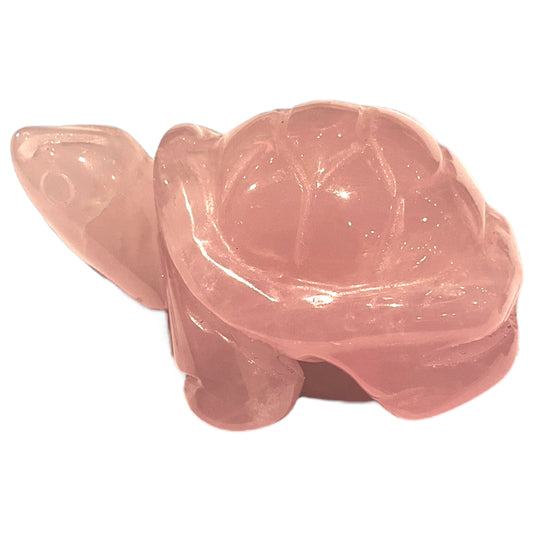 Figurine Tortue en Quartz Rose