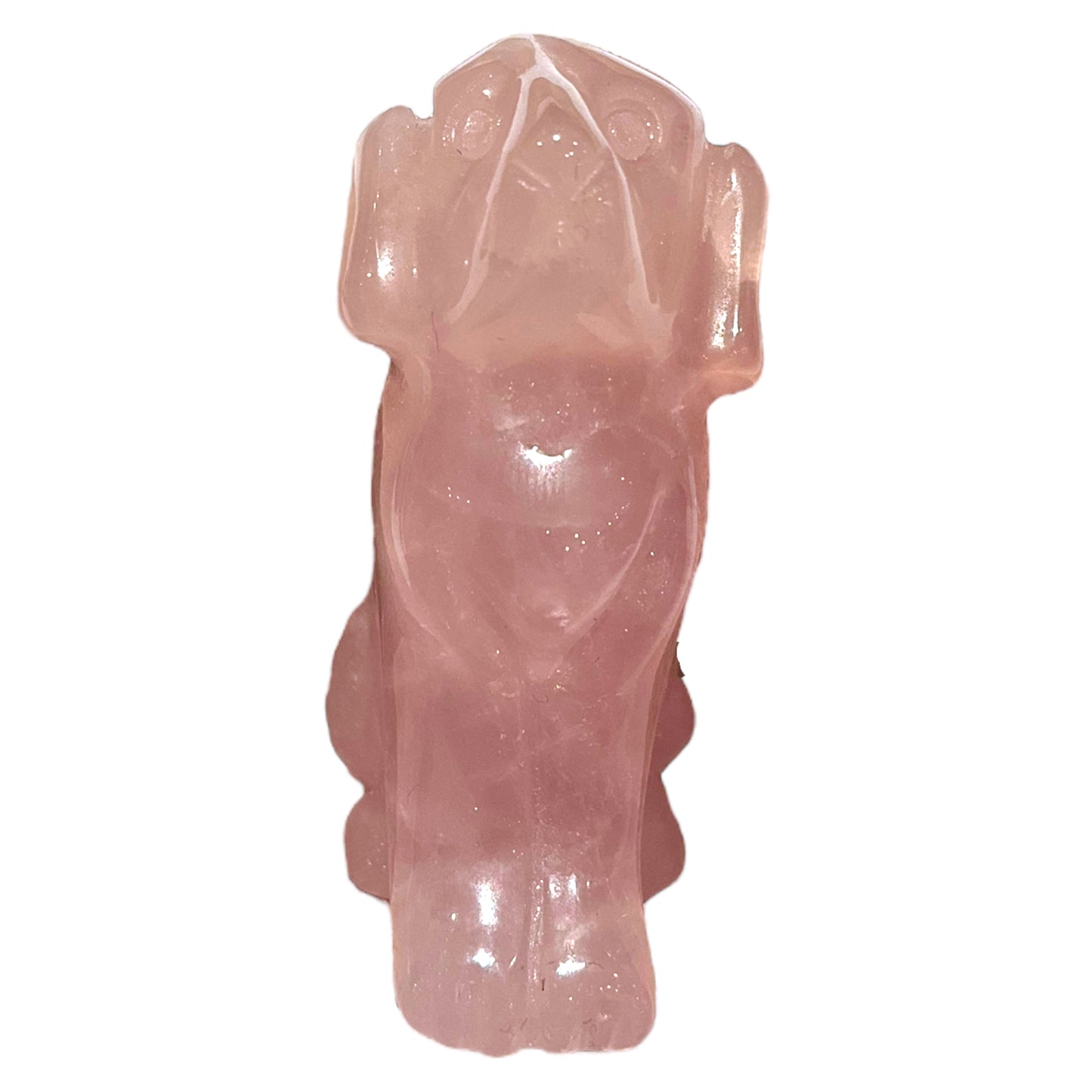 Statue de Chien en Quartz Rose